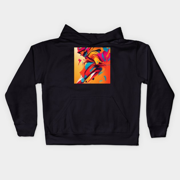 Fluid Forms - Unleashing Creative Energy in Abstraction Kids Hoodie by Moulezitouna